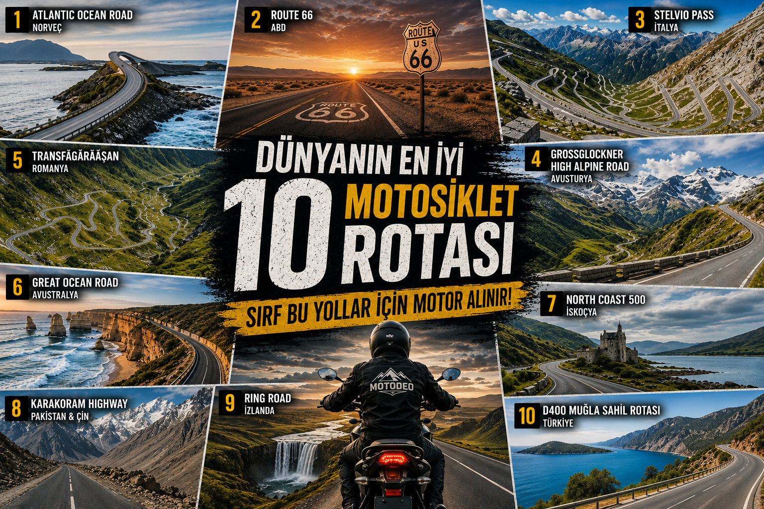 Dünyanın En İyi 10 Motosiklet Rotası